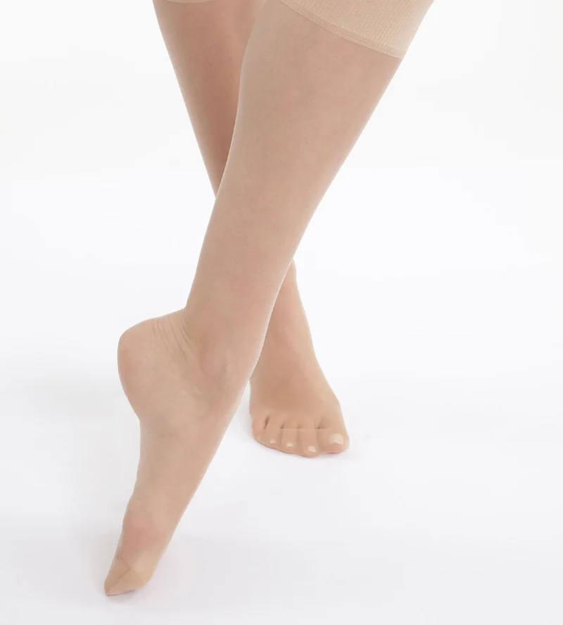 2er-Pack caprifarbene transparente Kniestrümpfe 15D - Mes Essentiels