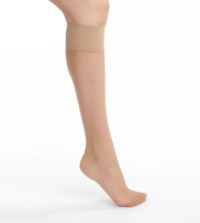 2er-Pack bernsteinfarbene transparente Kniestrümpfe 15D - Mes Essentiels