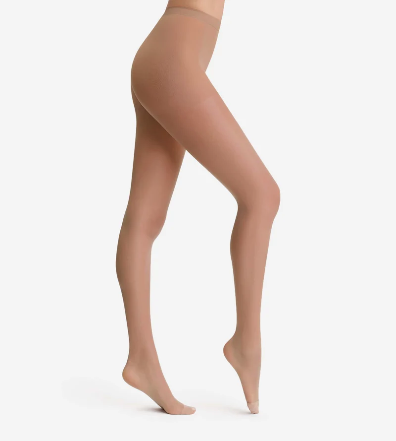 Gazellenbraune transparente Strumpfhose mit glänzendem Finish 15D - Sublim Voile Brillant