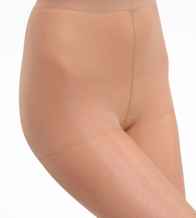 Gazellenbraune transparente Strumpfhose mit glänzendem Finish 15D - Sublim Voile Brillant