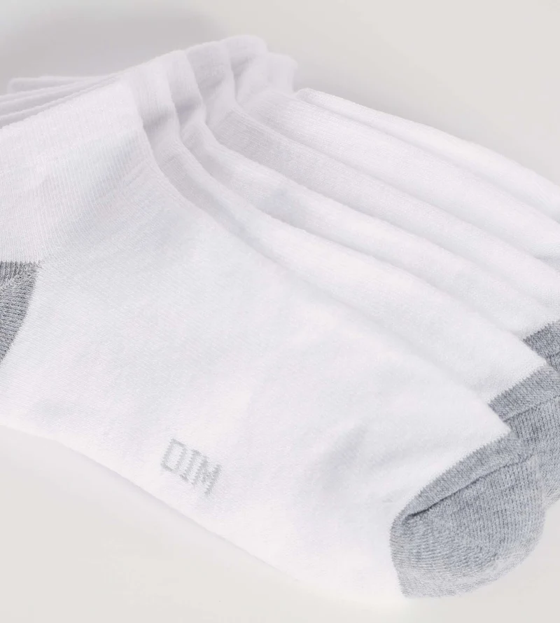3er-Pack weiße/graue Socken aus Baumwolle – EcoDIM Sport