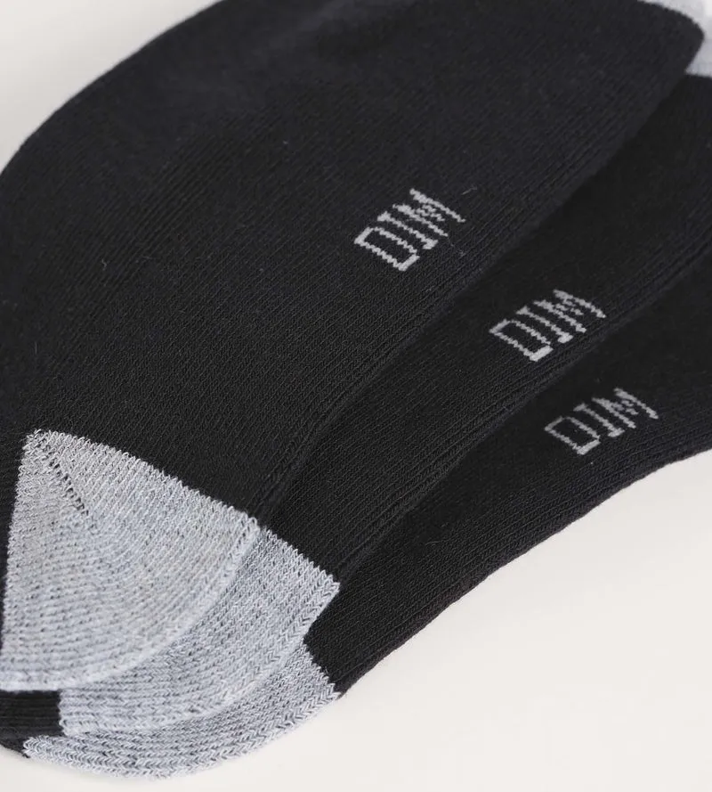3er–Pack schwarze/graue Socken aus Baumwolle – EcoDIM Sport