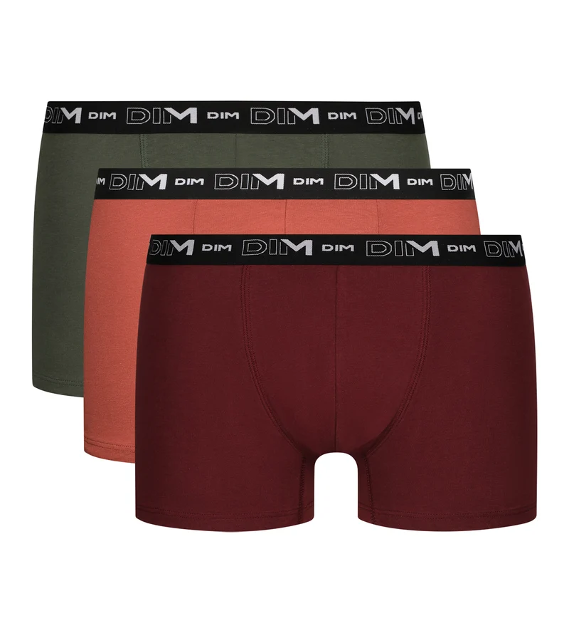 3er-Pack Herren-Boxershorts aus Stretch-Baumwolle Rot/Grün