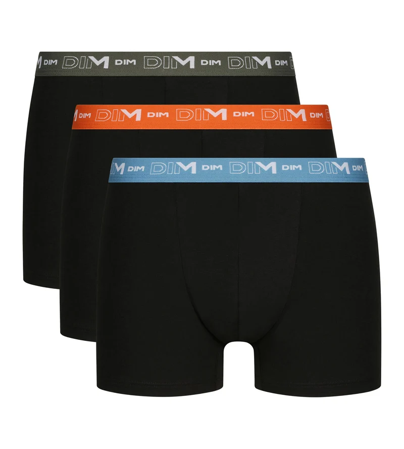 3er-Pack Herren-Boxershorts aus Stretch-Baumwolle Blau/Orange