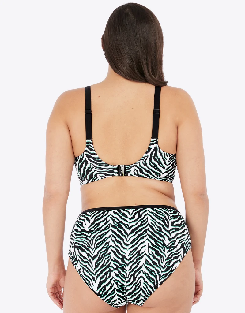 Elomi Zebra Rhythm Plunge Bikini Top Black