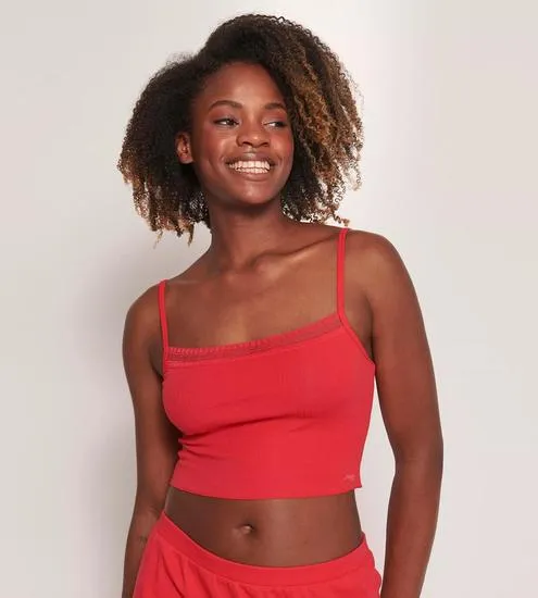 Sloggi GO Ribbed Crop top campari