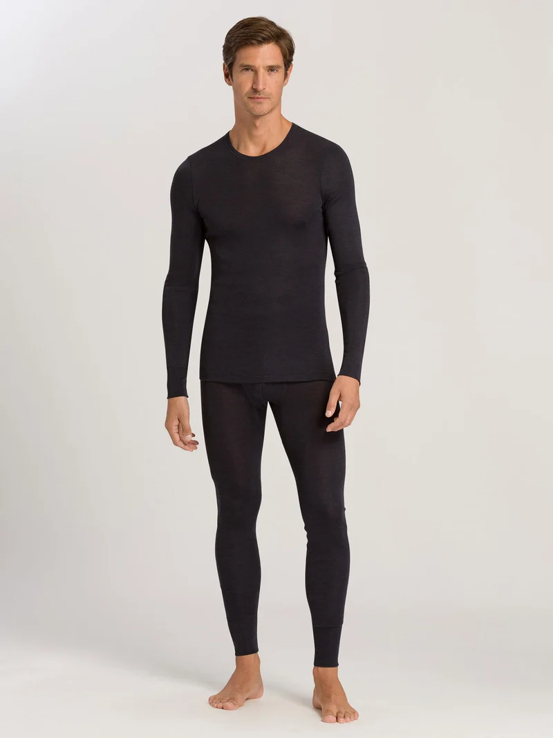 Shirt langarm, O-Neck, WOOLEN SILK