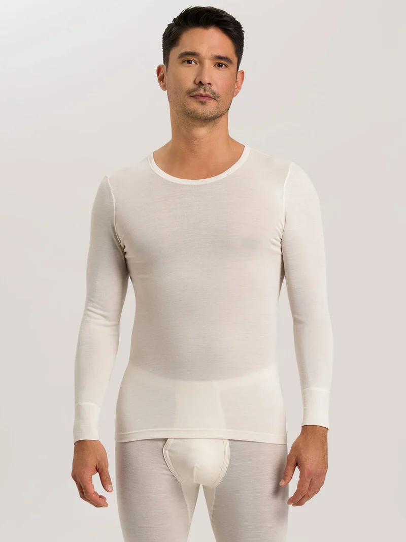 Shirt langarm, O-Neck, WOOLEN SILK
