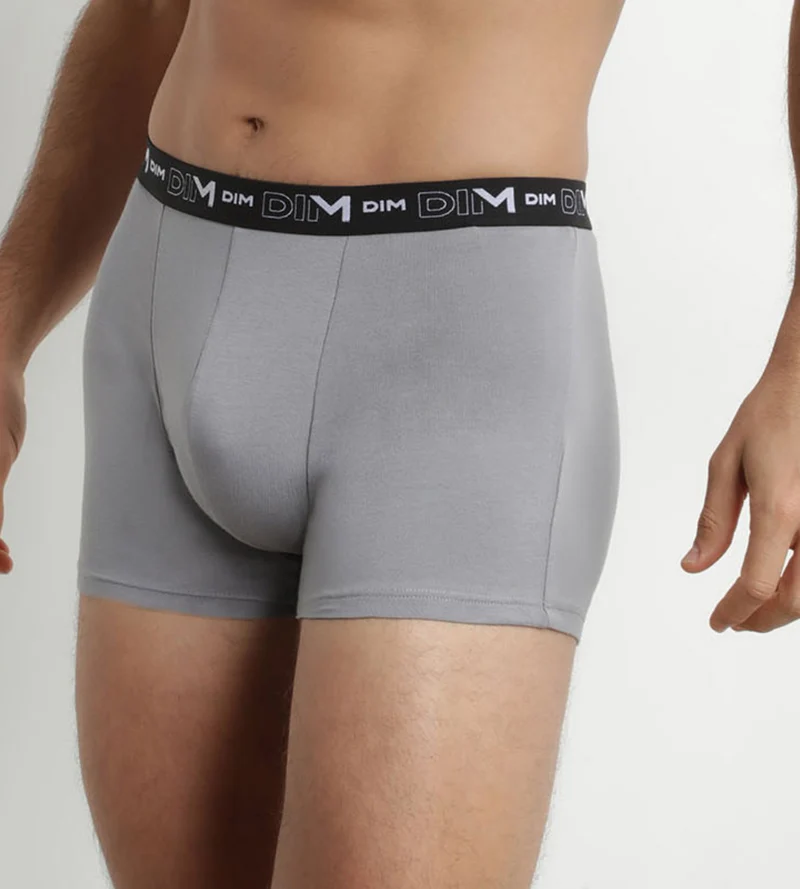 2er-Pack Herren-Boxershorts Weiß/Grau mit Kontrastgürtel aus Stretch-Baumwolle
