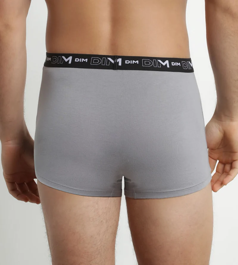 2er-Pack Herren-Boxershorts Weiß/Grau mit Kontrastgürtel aus Stretch-Baumwolle