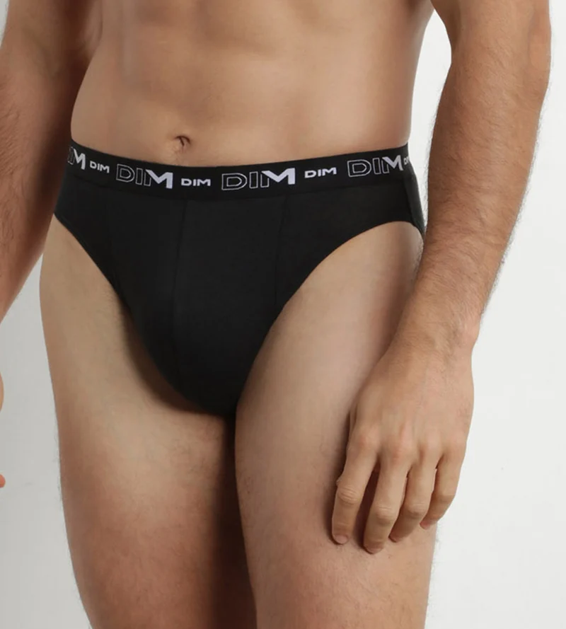2er-Pack Herren-Slips Schwarz/Weiß mit Kontrastgürtel aus Stretch-Baumwolle