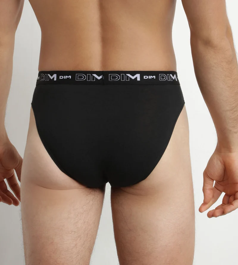 2er-Pack Herren-Slips Schwarz/Weiß mit Kontrastgürtel aus Stretch-Baumwolle
