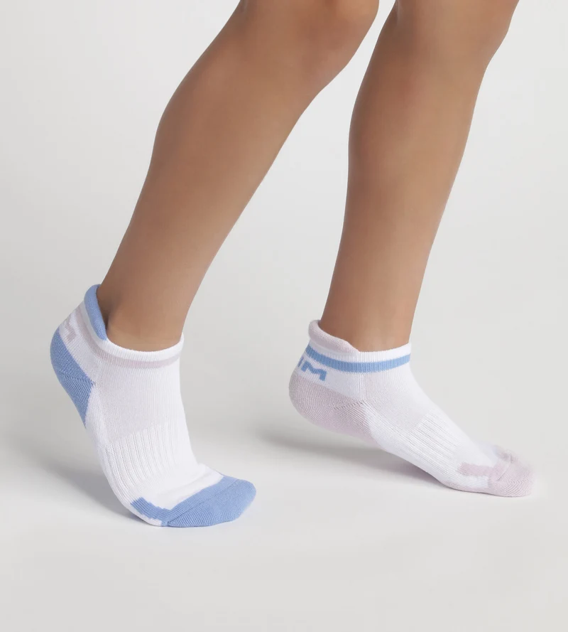 2er-Pack Unisex-Socken im Retro-Style lila/blau - DIM Sport