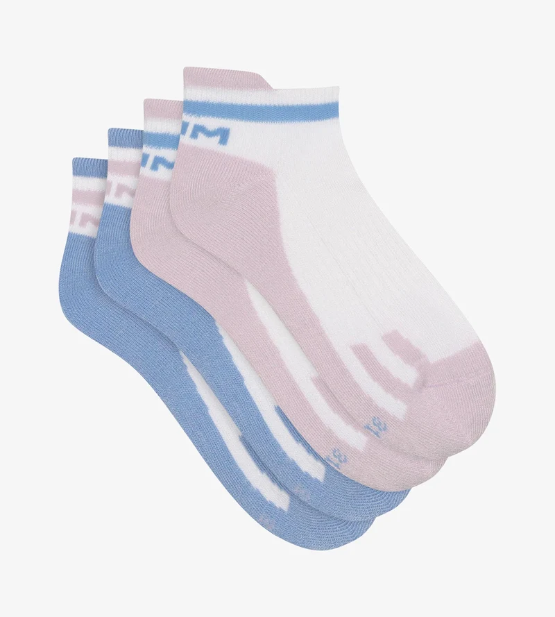 2er-Pack Unisex-Socken im Retro-Style lila/blau - DIM Sport