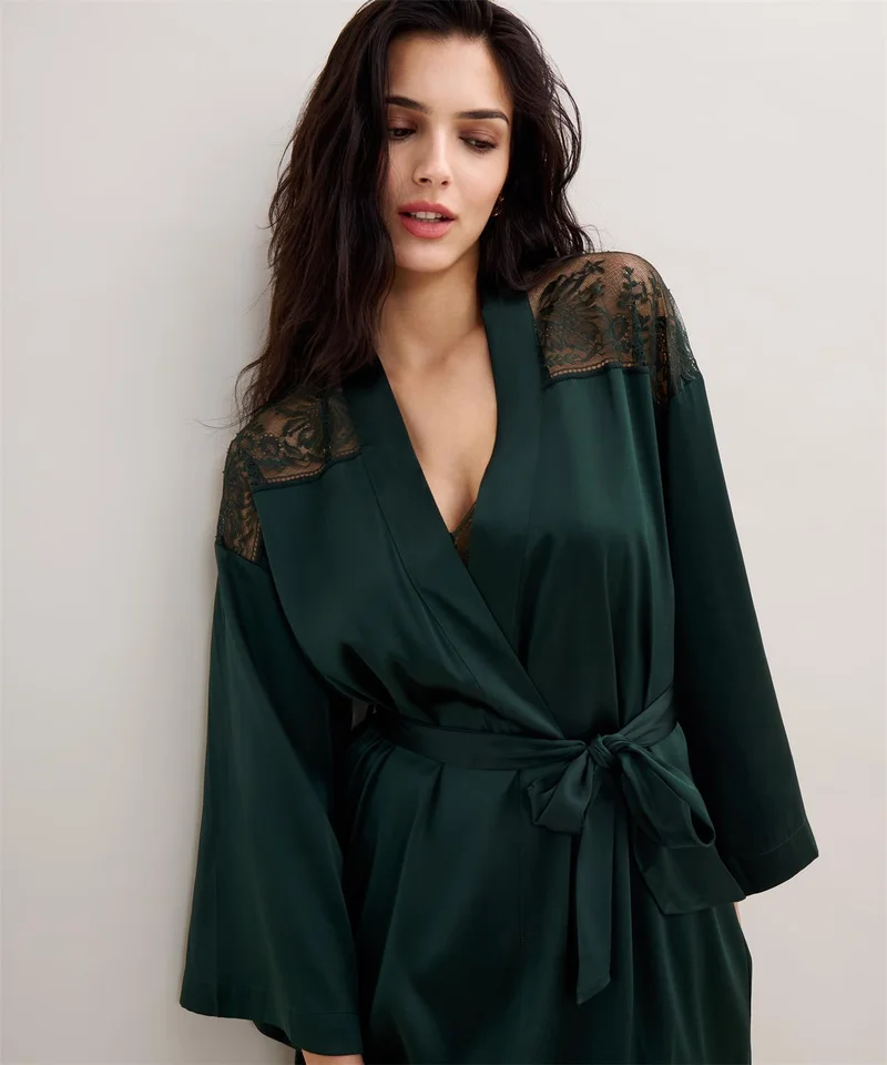 Aubade – Midnight Whisper Kimono Mysterious Green