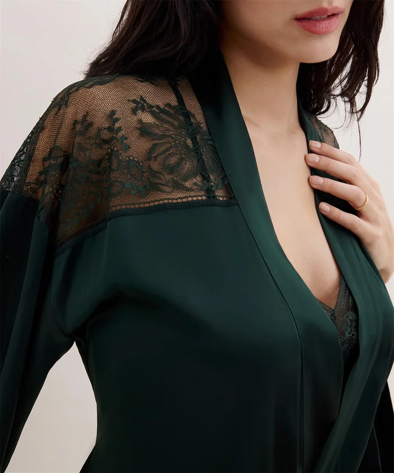 Aubade – Midnight Whisper Kimono Mysterious Green