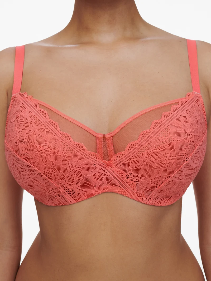 Chantelle - Floral Touch sehr bedeckender Bügel-BH Koralle