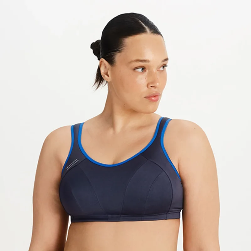 Stoßdämpfender Multisport-BH mit Stützfunktion, Dunkelgrau