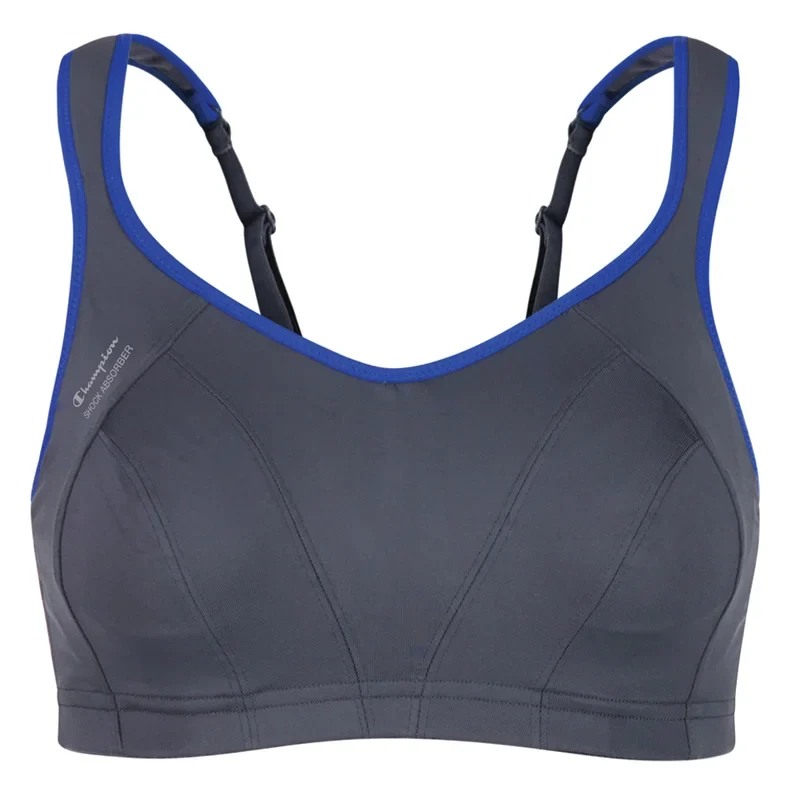Stoßdämpfender Multisport-BH mit Stützfunktion, Dunkelgrau