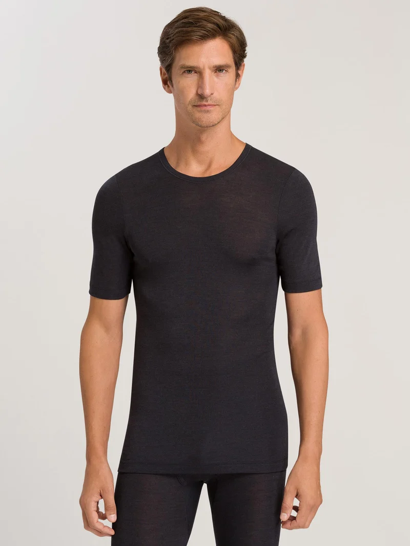 Shirt kurzarm, O-Neck, WOOLEN SILK