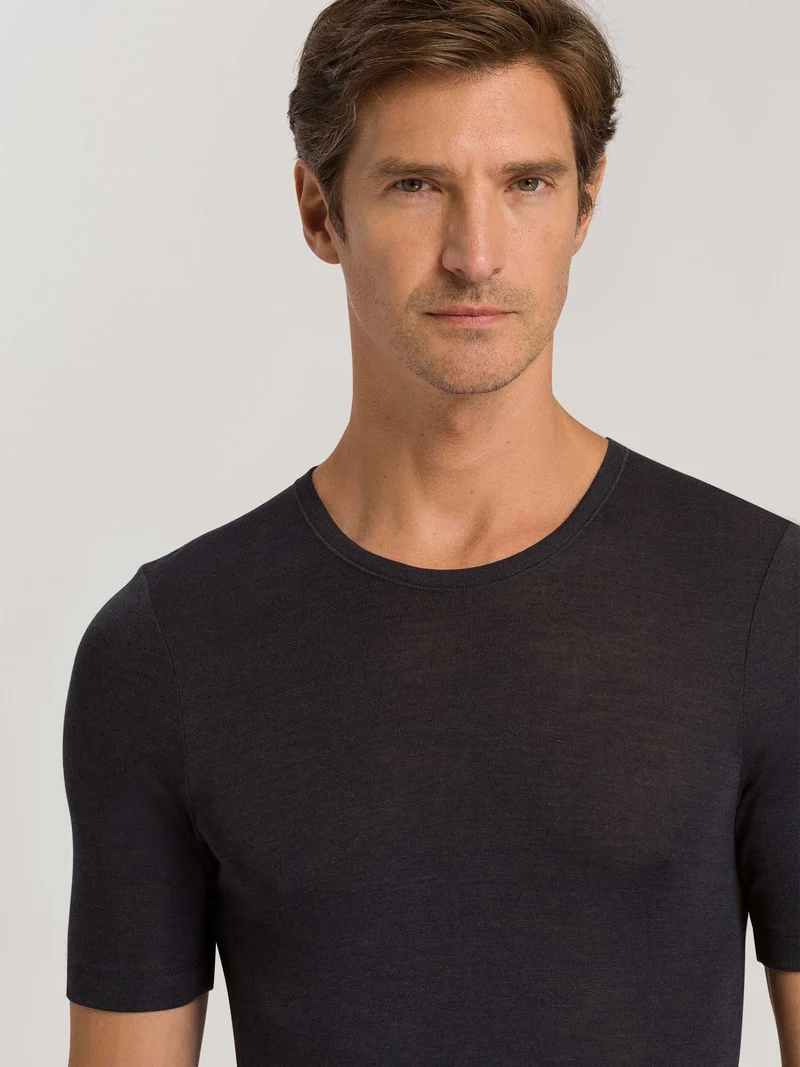 Shirt kurzarm, O-Neck, WOOLEN SILK