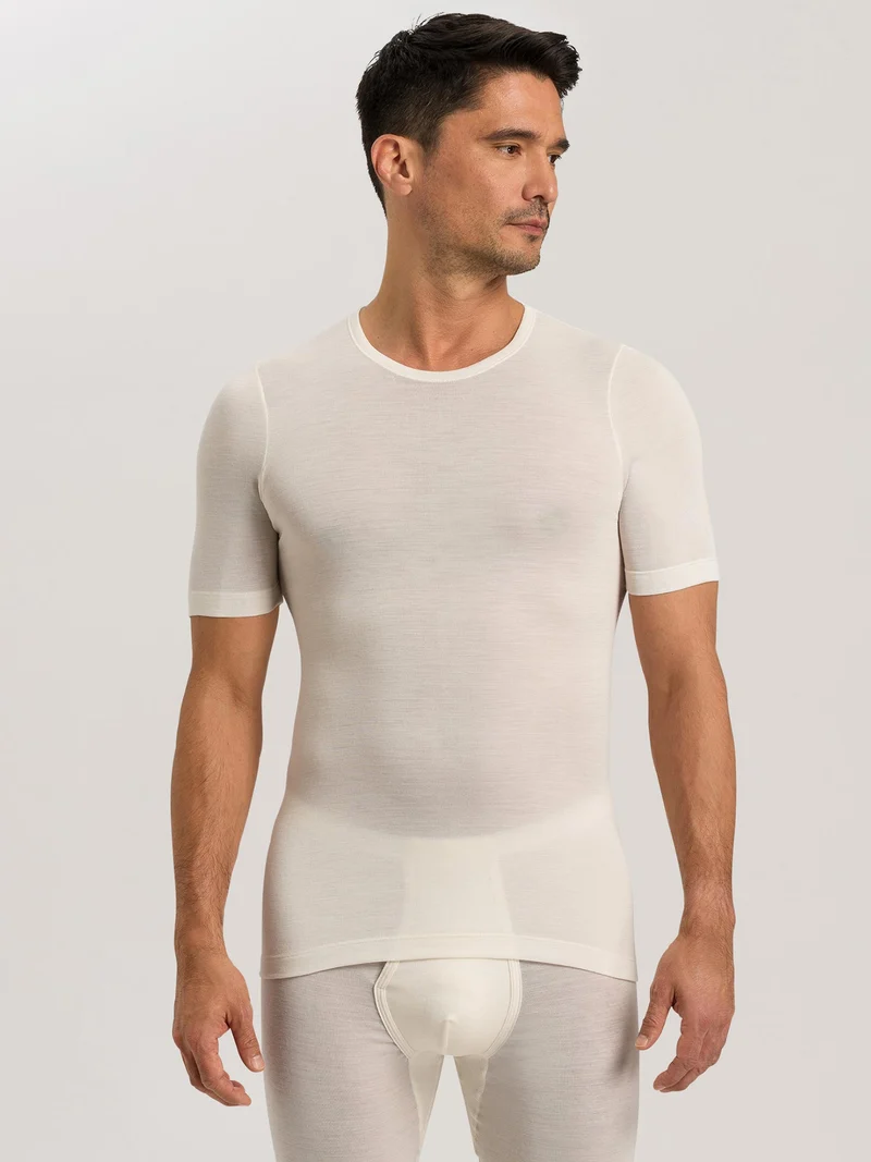 Shirt kurzarm, O-Neck, WOOLEN SILK