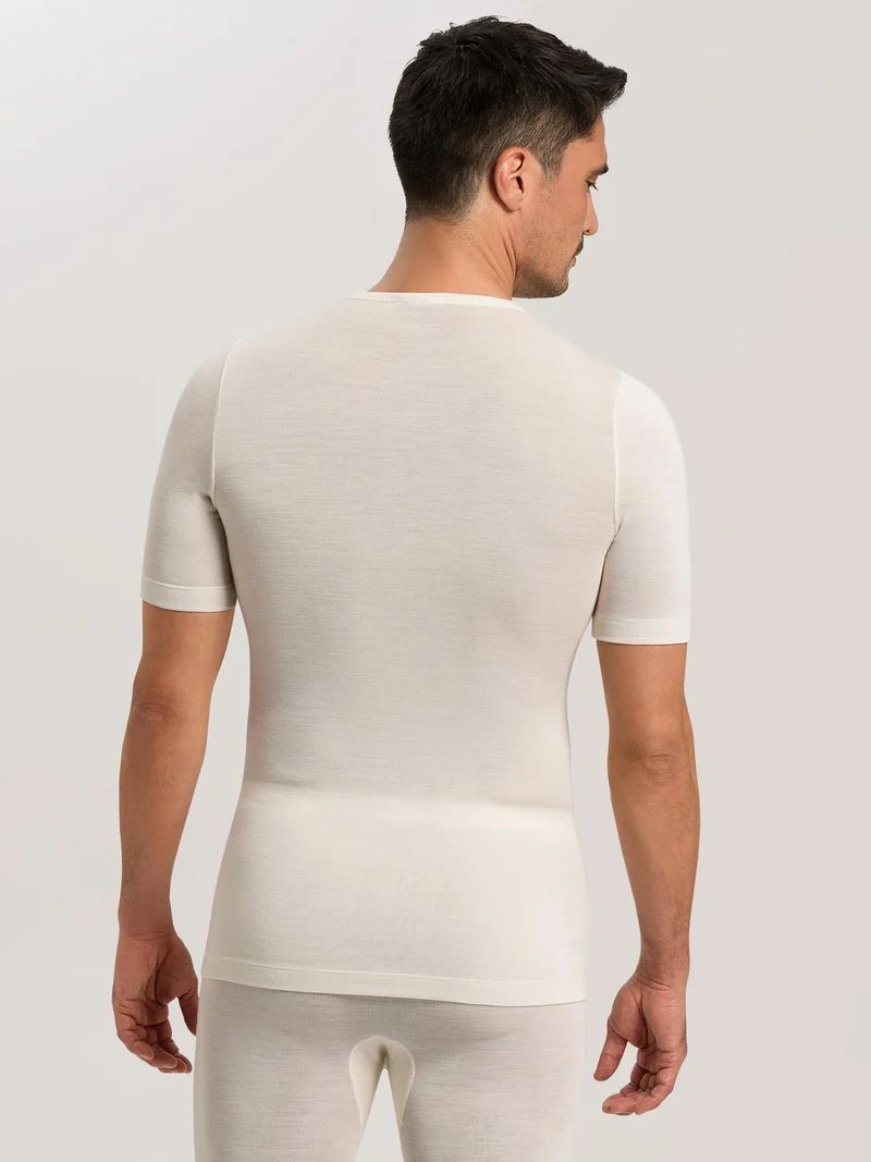 Shirt kurzarm, O-Neck, WOOLEN SILK