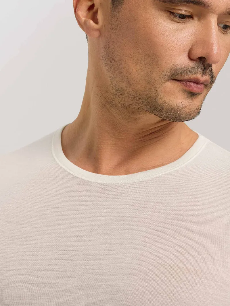Shirt kurzarm, O-Neck, WOOLEN SILK