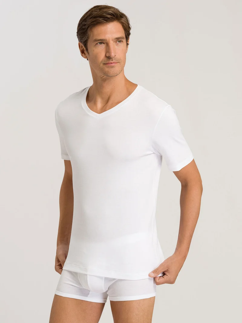 T-Shirt mit V-Ausschnitt SEA ISLAND COTTON
