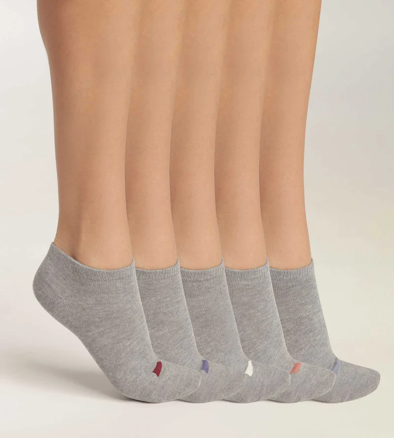 5er-Pack Socken aus hellgrauer Baumwolle – EcoDIM