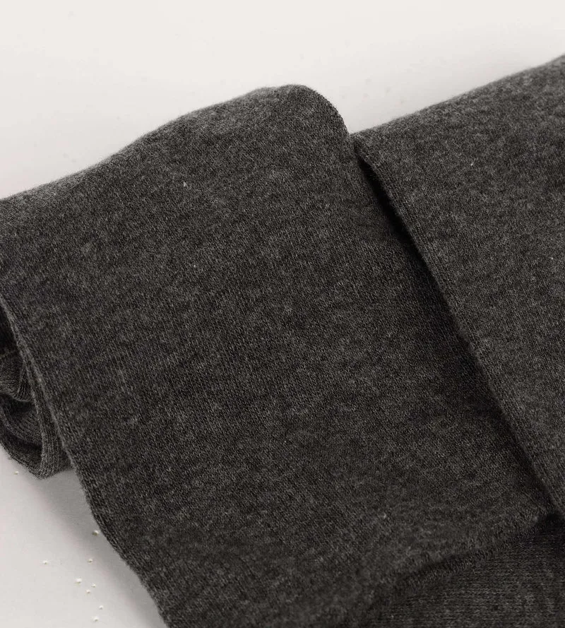 Anthrazit melierte hohe Maxi-Damensocken aus Baumwolle - La Mode