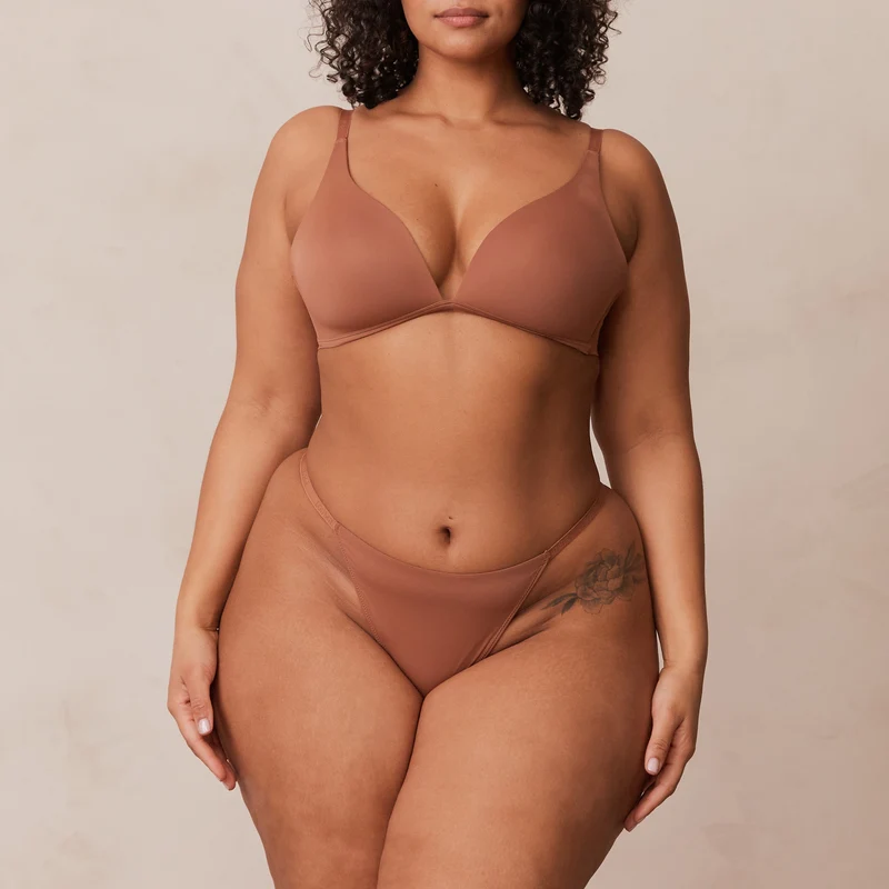 Light Non-Wired Plunge T-Shirt Bra - Mocha