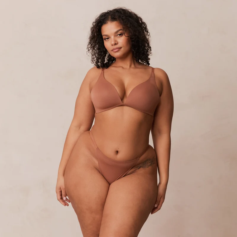 Light Non-Wired Plunge T-Shirt Bra - Mocha