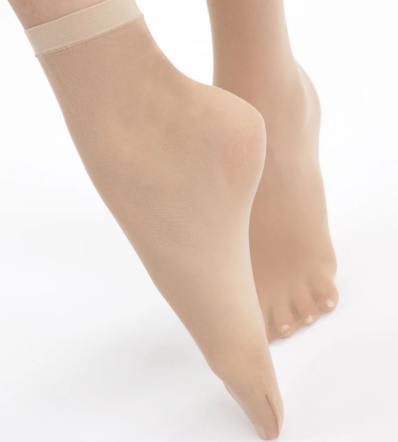 4er-Pack semi-transparente Socken 27D hellbeige - EcoDIM
