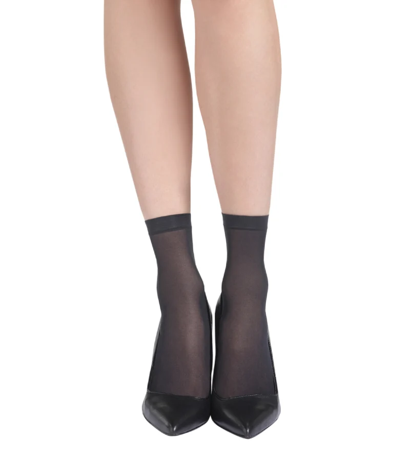 4er-Pack semi-transparente Socken 27D schwarz - EcoDIM