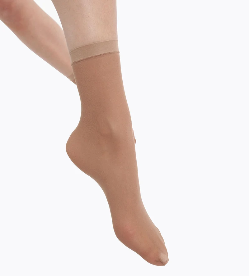 4er-Pack semi-transparente Socken 27D dunkelbeige - EcoDIM