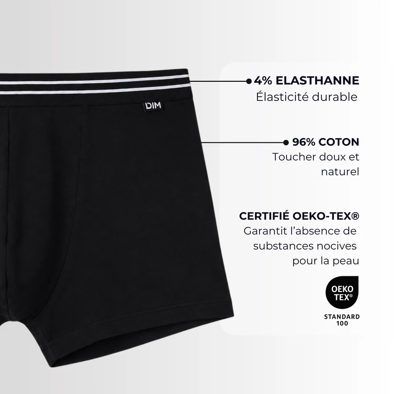 4er-Pack Boxershorts aus Stretch-Baumwolle schwarz - EcoDIM