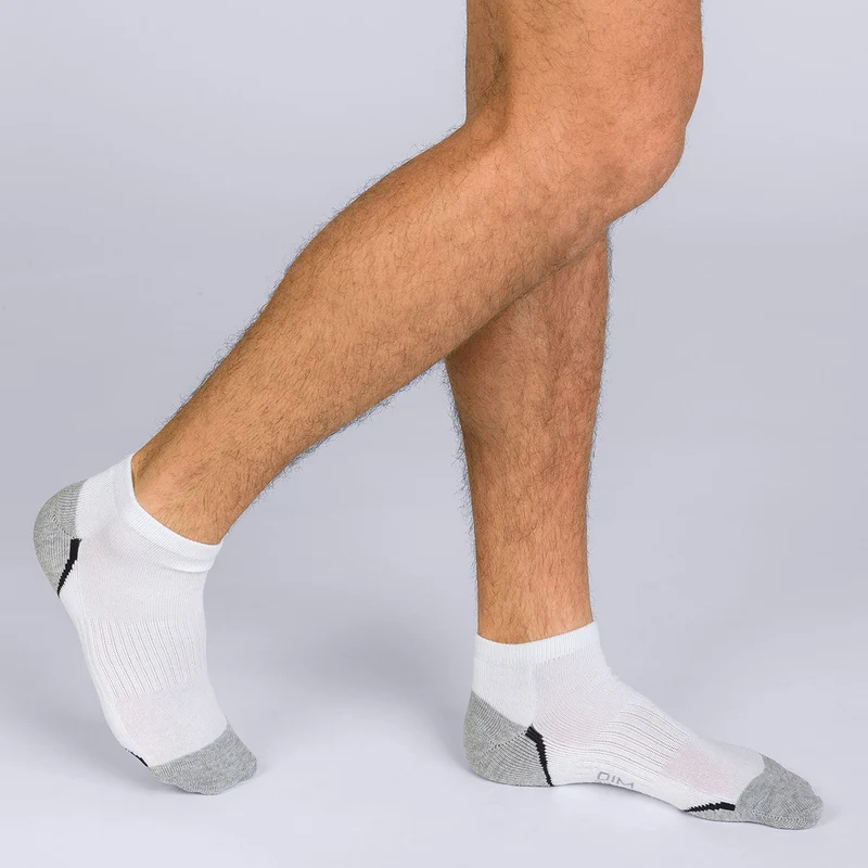 3er-Pack kurze Herren-Sportsocken weiß/grau - DIM Sport