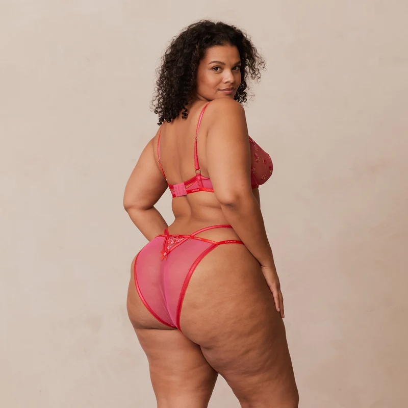 Blush Embroidered Balcony Bra - Hot Pink