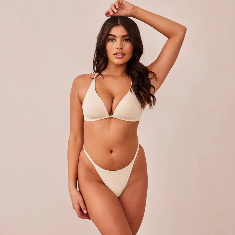 Light Non-Wired Plunge T-Shirt Bra - Latte