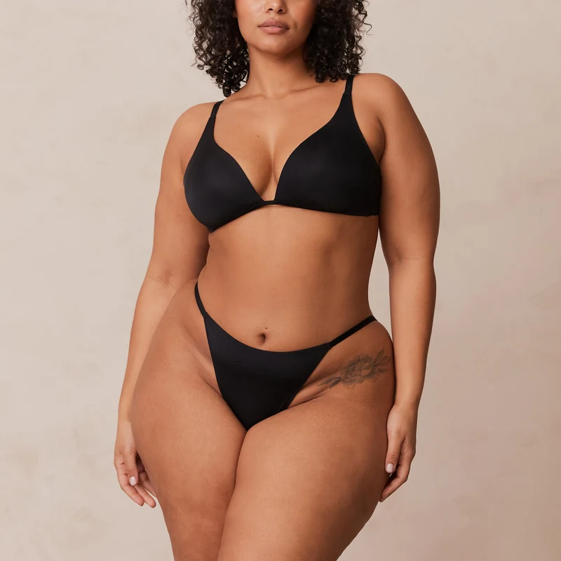 Light Non-Wired Plunge T-Shirt Bra - Black