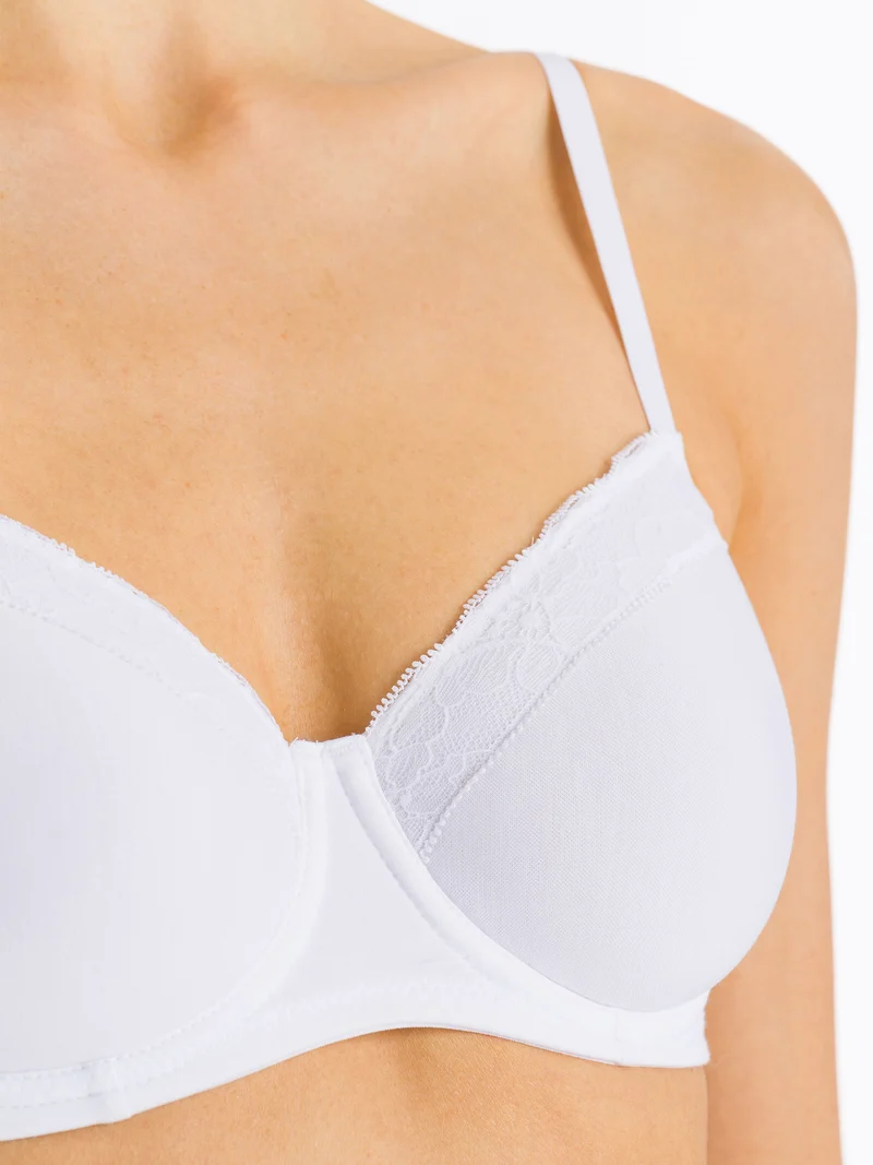 Light Padded Bra, Schalen-BH, COTTON LACE - Reststücke in Grösse 75C