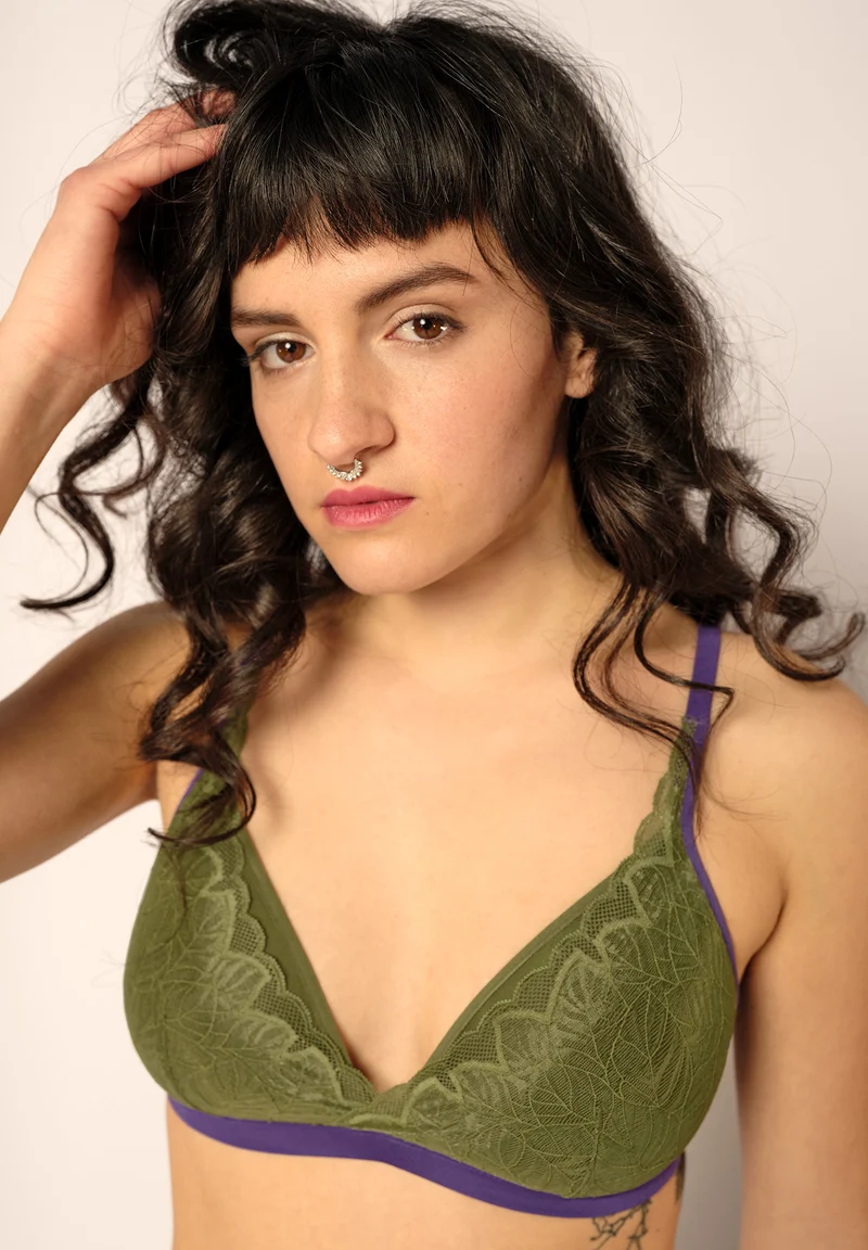 Lace Binding Spacer triangle bra | bay leaf 080927-08S475