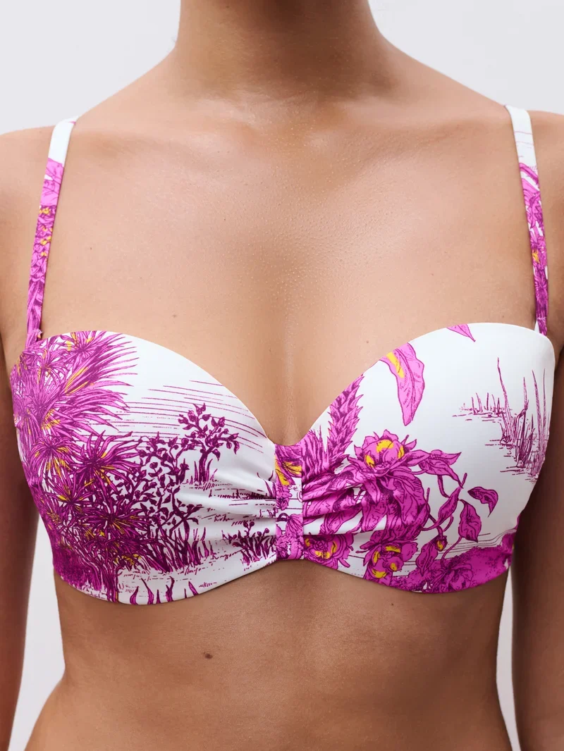 Chantelle Swimwear - Sauvage Bandeau T-Shirt Bikini Weißer Dschungel