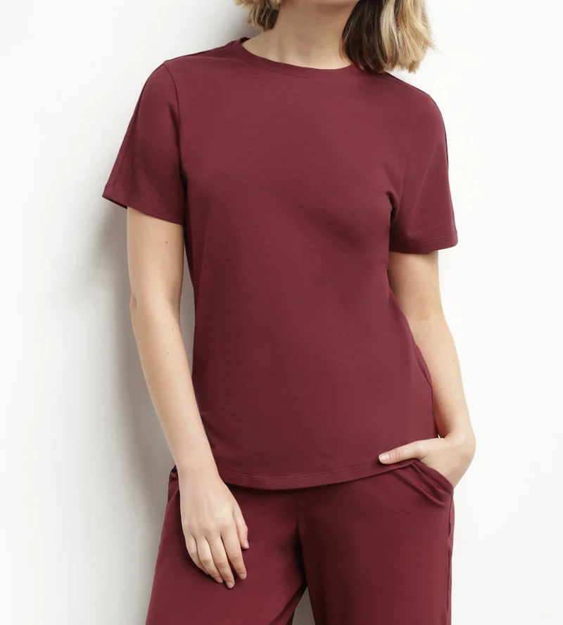 Thermoregulierendes Sport-T-Shirt für Damen aus Bordeaux-Dim-Move-Jersey
