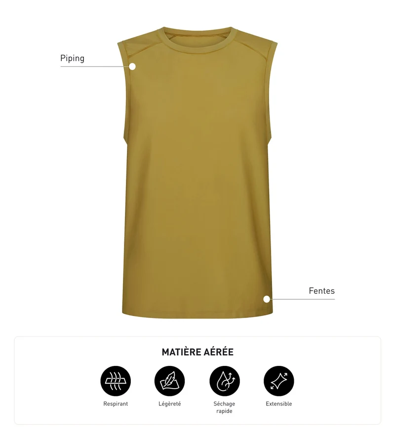 Sport-Tanktop für Herren aus atmungsaktivem Material Olive Dim Move