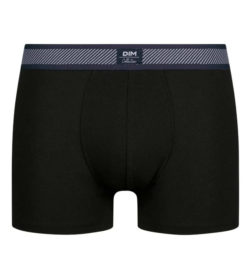 Schwarze Piqué Boxershorts aus Modal-Baumwolle - DIM Smart