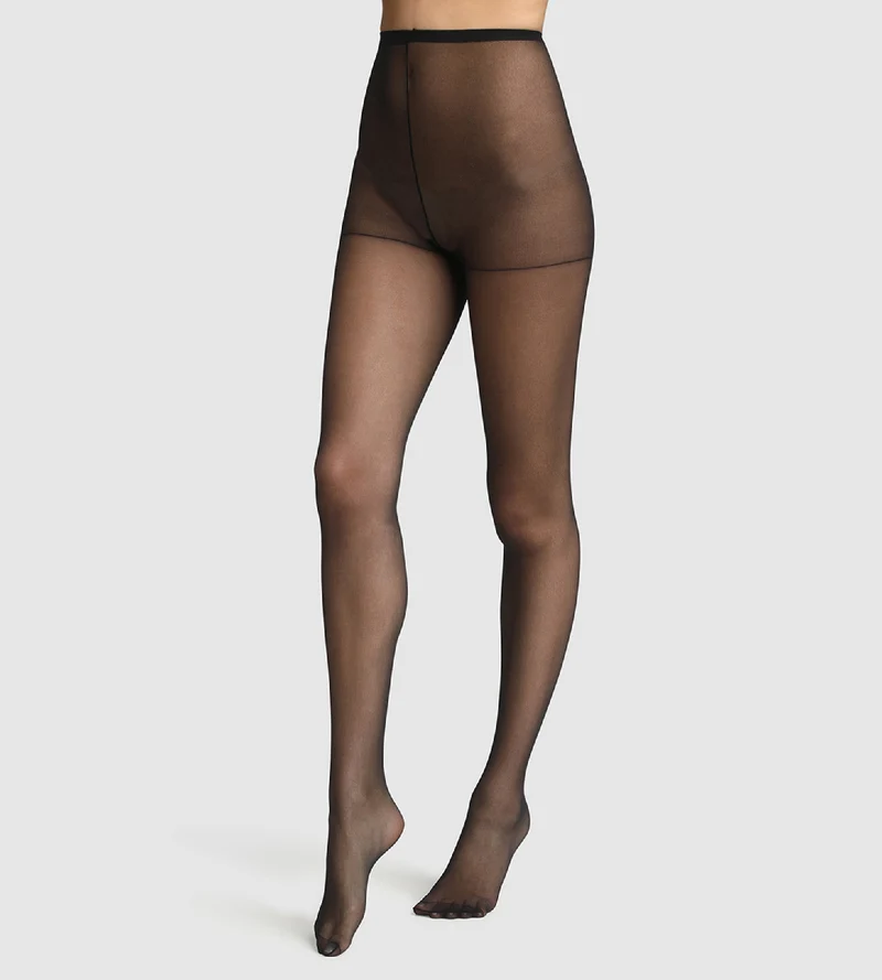 3er-Pack transparente Strumpfhosen schwarz
