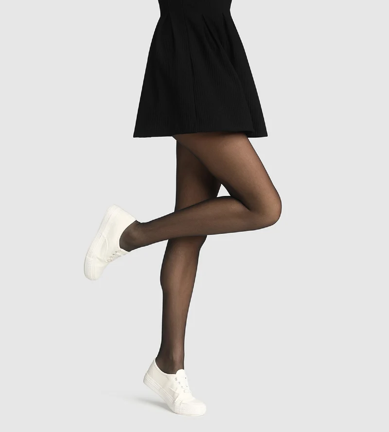 3er-Pack transparente Strumpfhosen schwarz