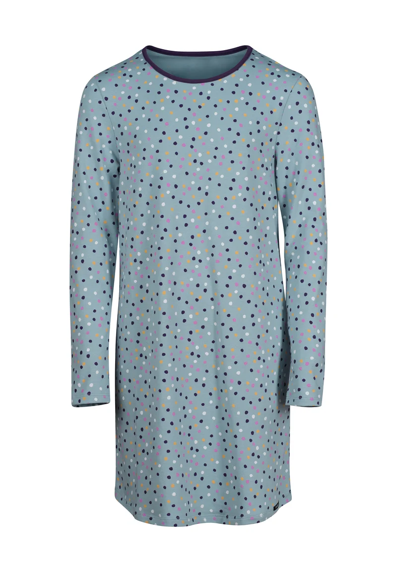 Night In Skiny Pyjama Girls sleepshirt long sleeve | aquamarine dots 030065-08S471